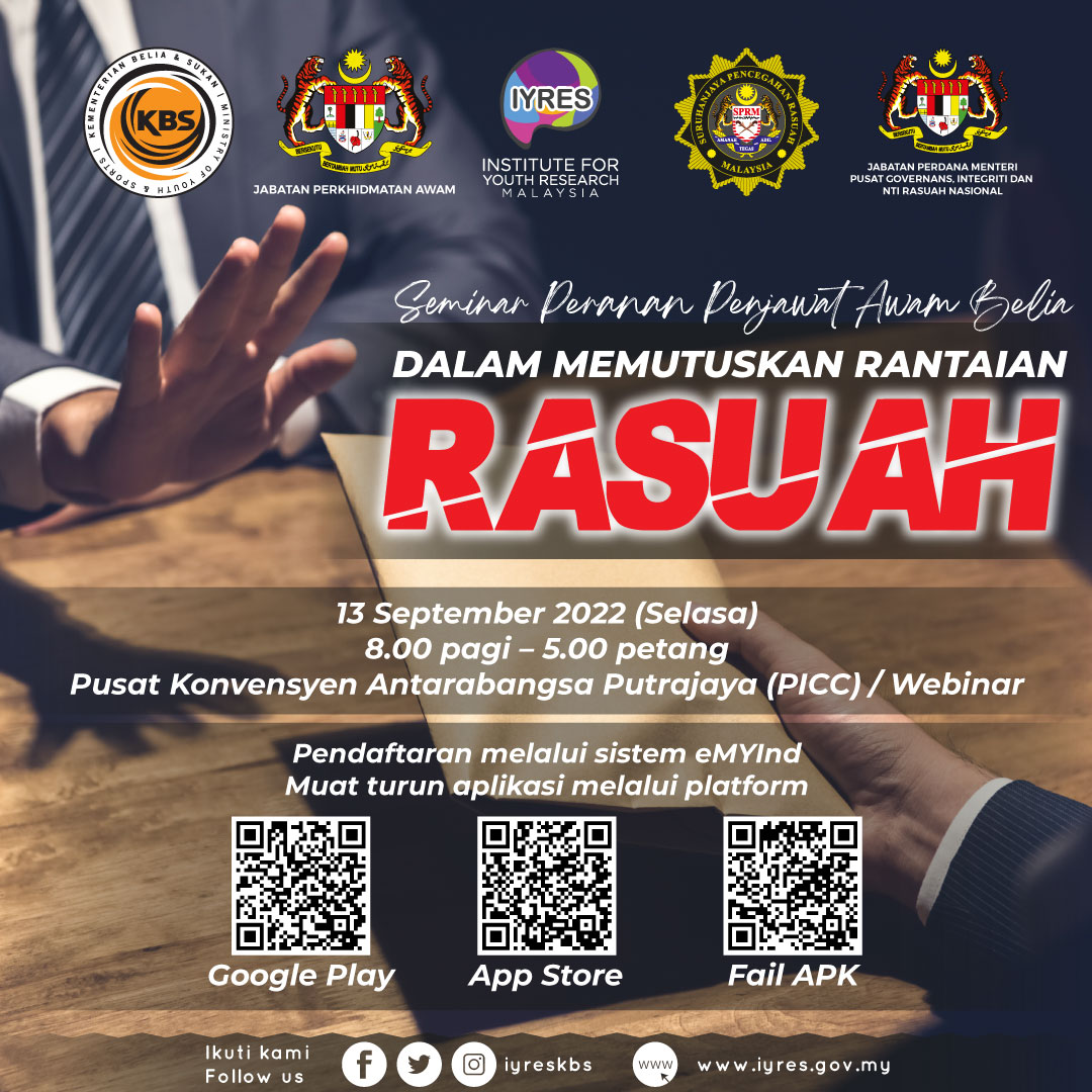 Seminar Belia Malaysia Memutuskan Rantaian Rasuah 2022